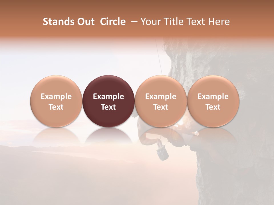 A Man Climbing Up The Side Of A Mountain PowerPoint Template