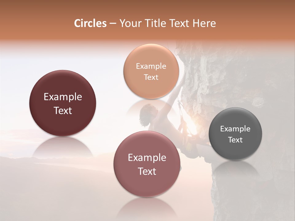 A Man Climbing Up The Side Of A Mountain PowerPoint Template