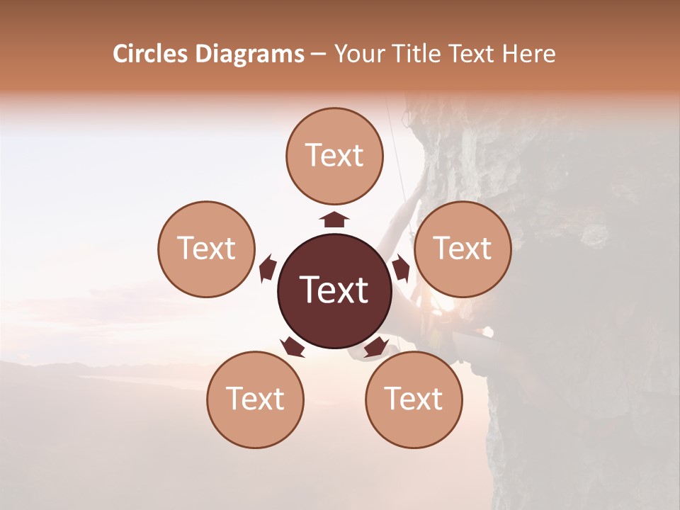 A Man Climbing Up The Side Of A Mountain PowerPoint Template