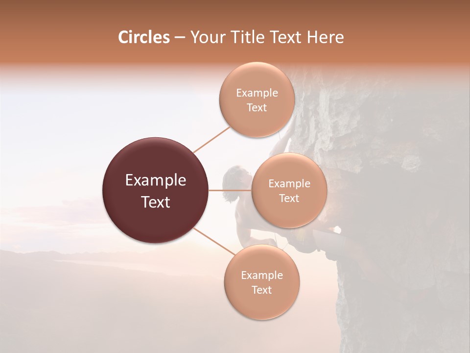 A Man Climbing Up The Side Of A Mountain PowerPoint Template