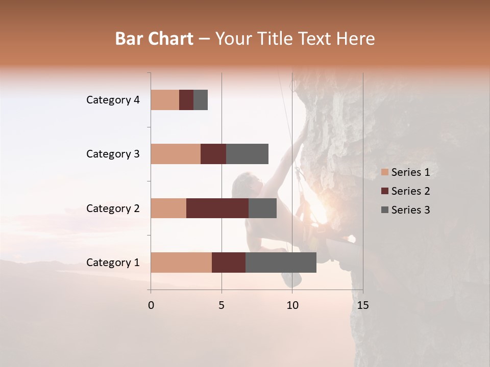 A Man Climbing Up The Side Of A Mountain PowerPoint Template