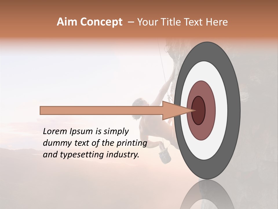 A Man Climbing Up The Side Of A Mountain PowerPoint Template