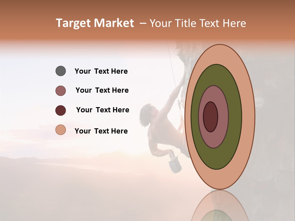 A Man Climbing Up The Side Of A Mountain PowerPoint Template