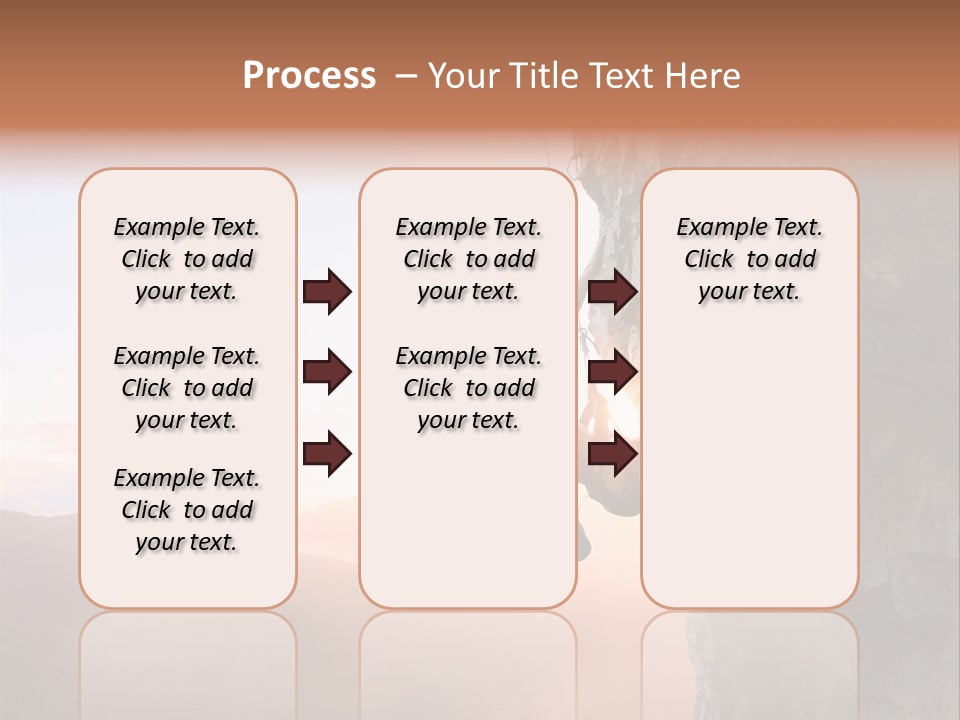 A Man Climbing Up The Side Of A Mountain PowerPoint Template