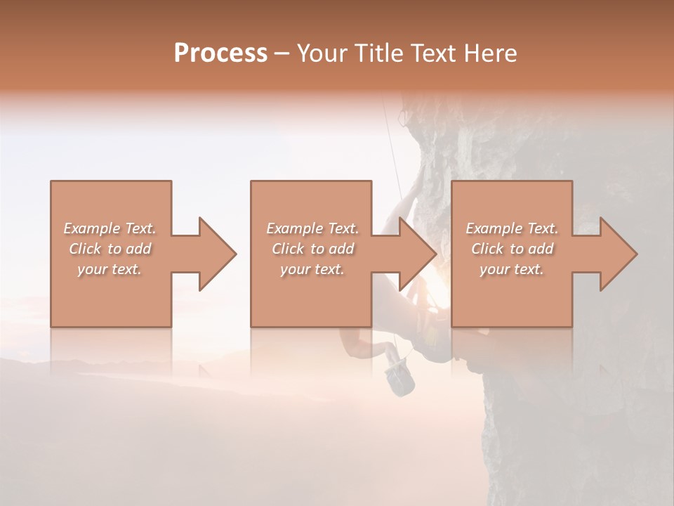 A Man Climbing Up The Side Of A Mountain PowerPoint Template