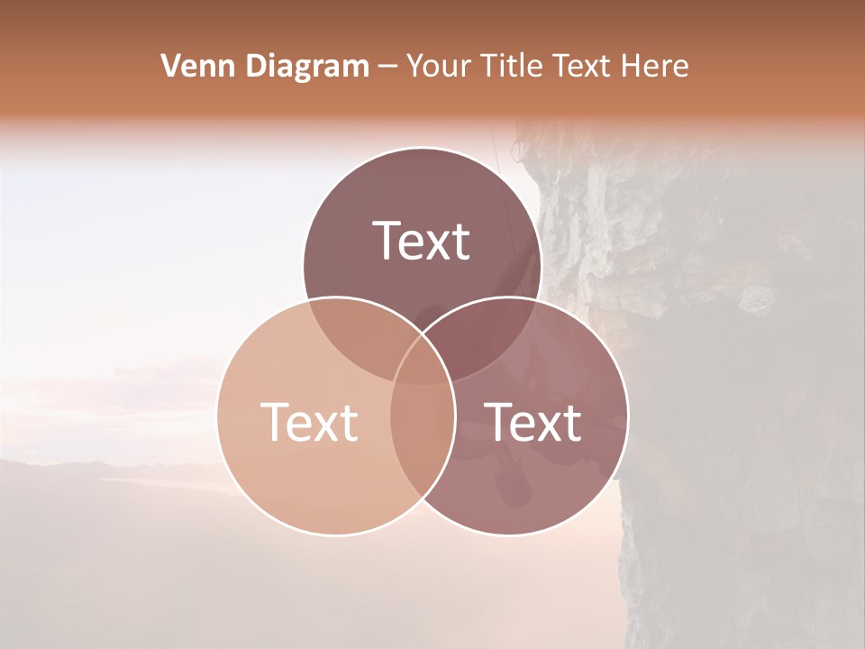 A Man Climbing Up The Side Of A Mountain PowerPoint Template