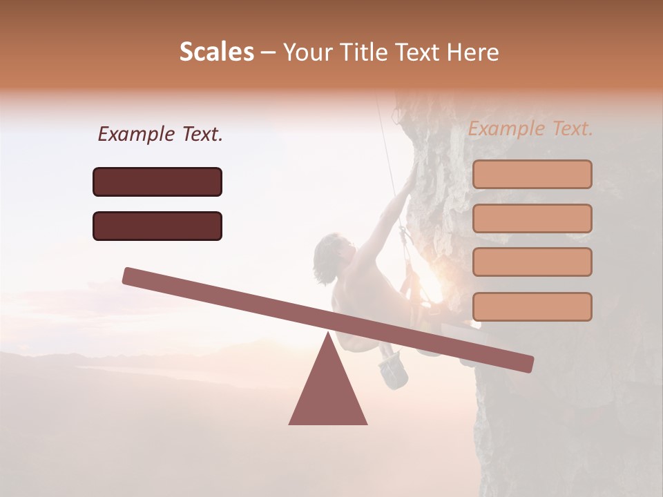 A Man Climbing Up The Side Of A Mountain PowerPoint Template