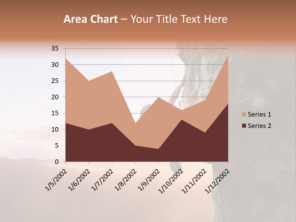 A Man Climbing Up The Side Of A Mountain PowerPoint Template