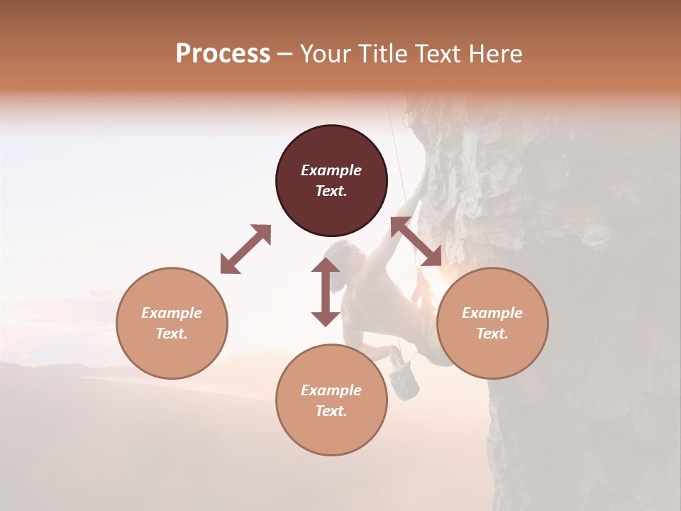 A Man Climbing Up The Side Of A Mountain PowerPoint Template
