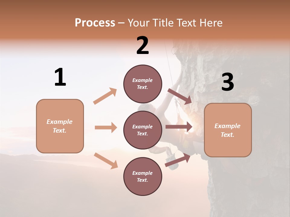 A Man Climbing Up The Side Of A Mountain PowerPoint Template