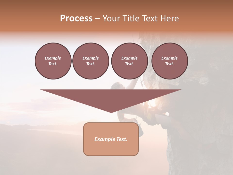 A Man Climbing Up The Side Of A Mountain PowerPoint Template