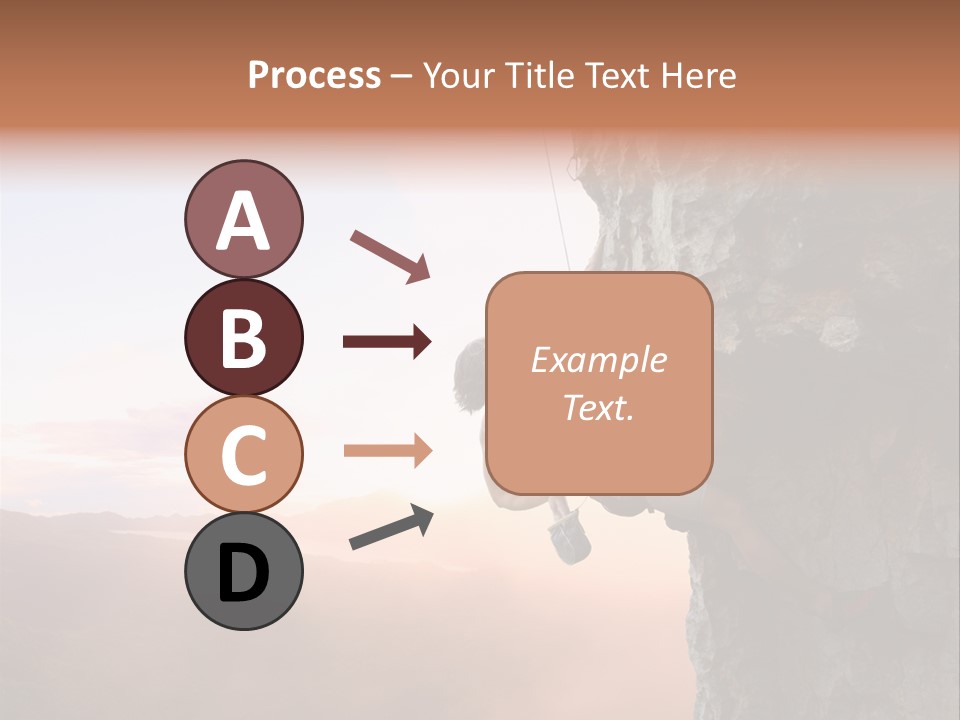A Man Climbing Up The Side Of A Mountain PowerPoint Template