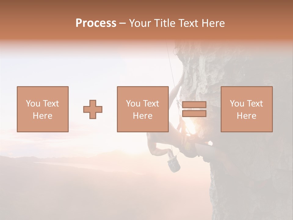A Man Climbing Up The Side Of A Mountain PowerPoint Template