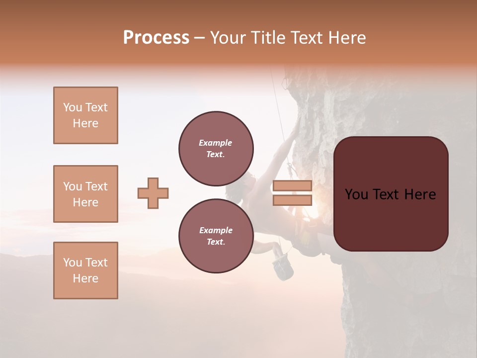 A Man Climbing Up The Side Of A Mountain PowerPoint Template