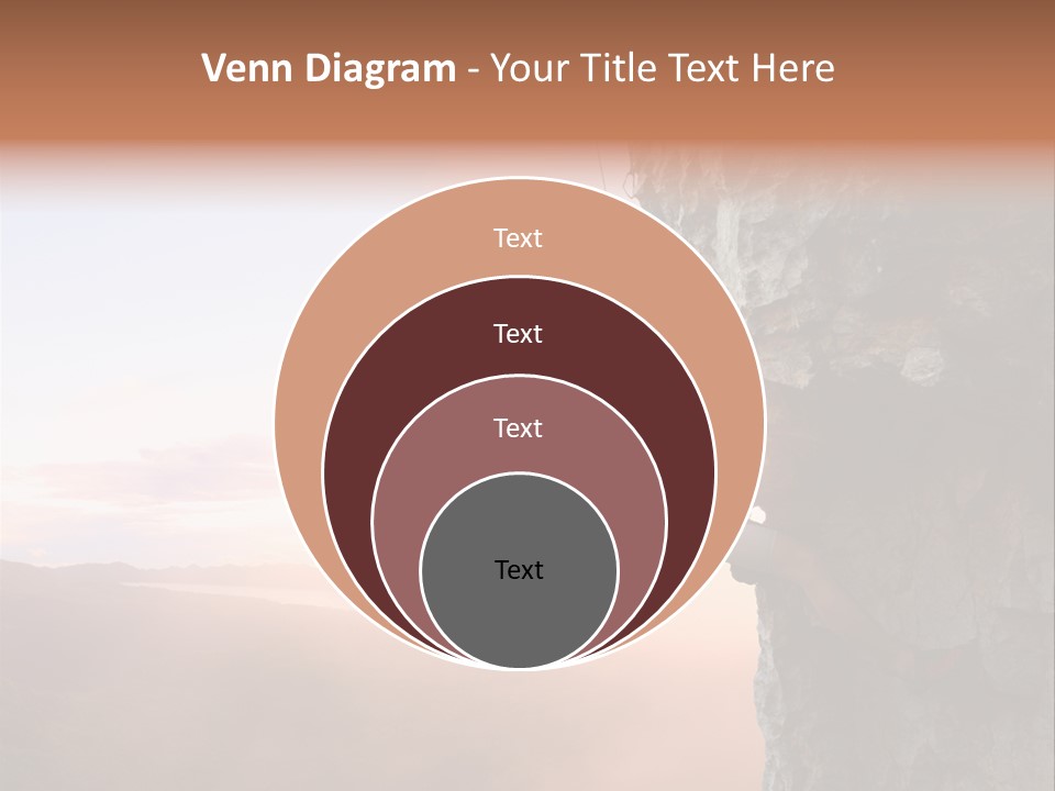 A Man Climbing Up The Side Of A Mountain PowerPoint Template