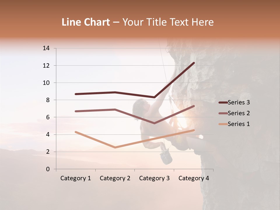 A Man Climbing Up The Side Of A Mountain PowerPoint Template