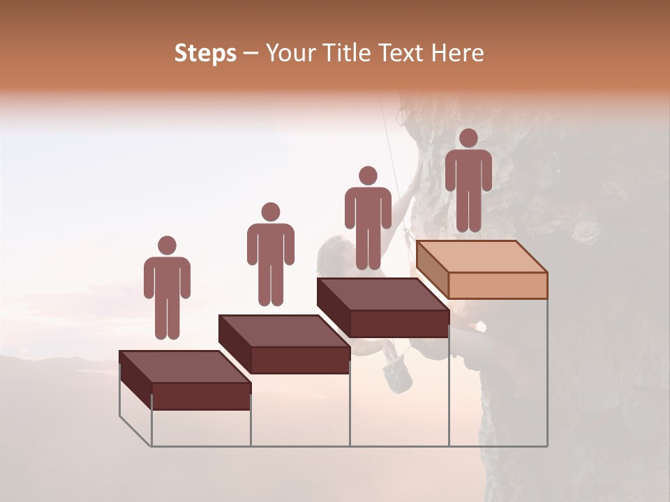 A Man Climbing Up The Side Of A Mountain PowerPoint Template