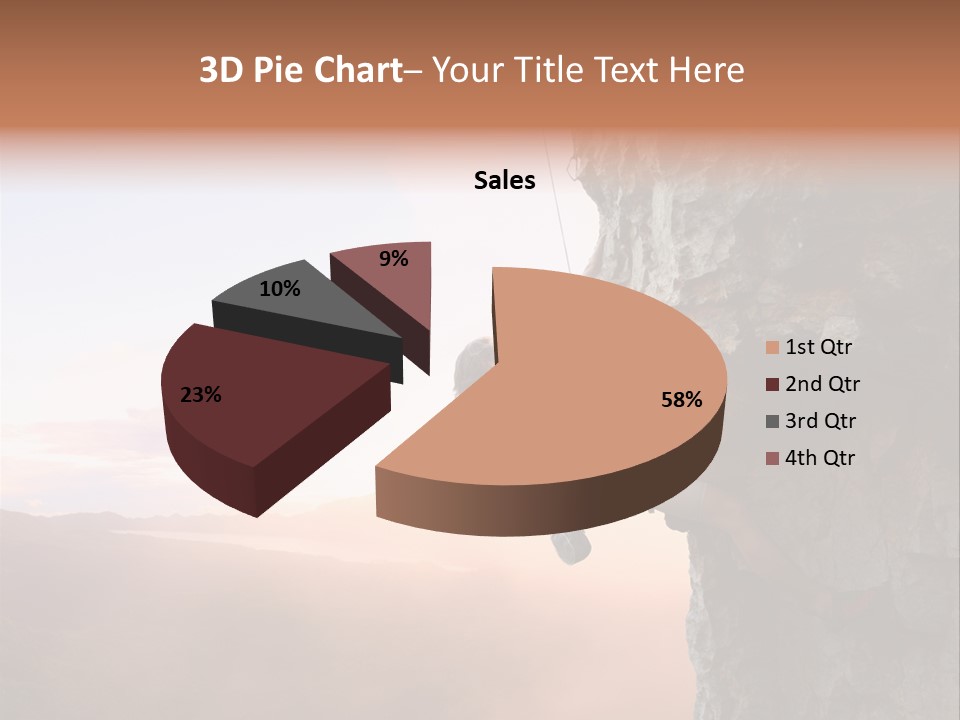 A Man Climbing Up The Side Of A Mountain PowerPoint Template