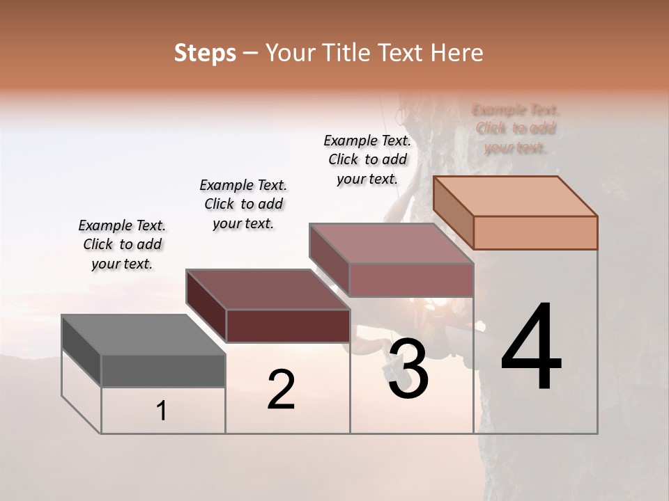 A Man Climbing Up The Side Of A Mountain PowerPoint Template