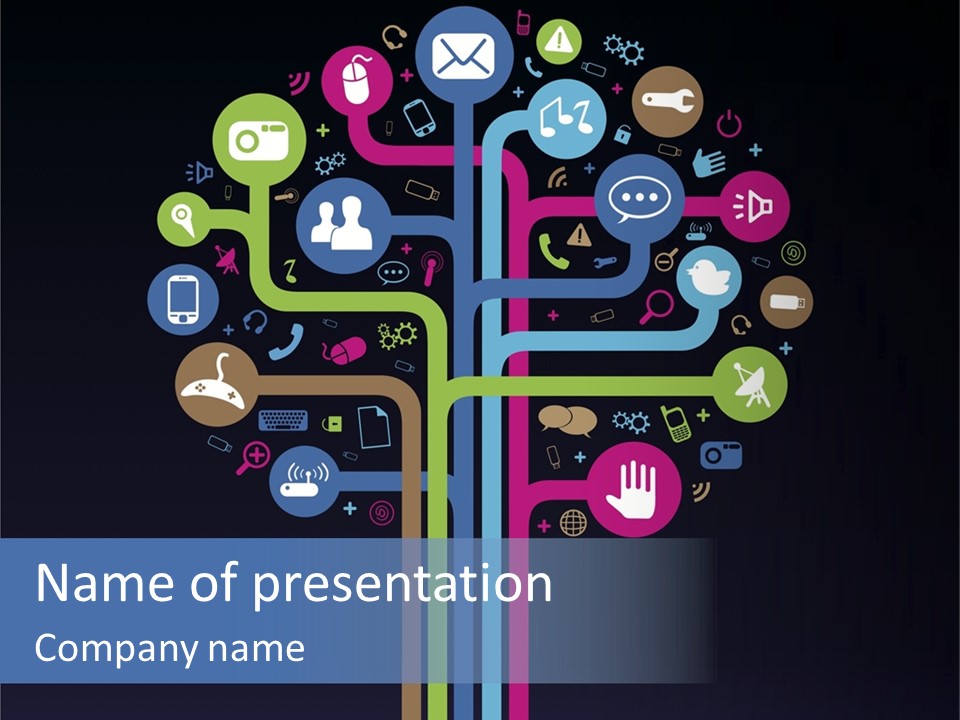 People Network Tree Social Media PowerPoint Template