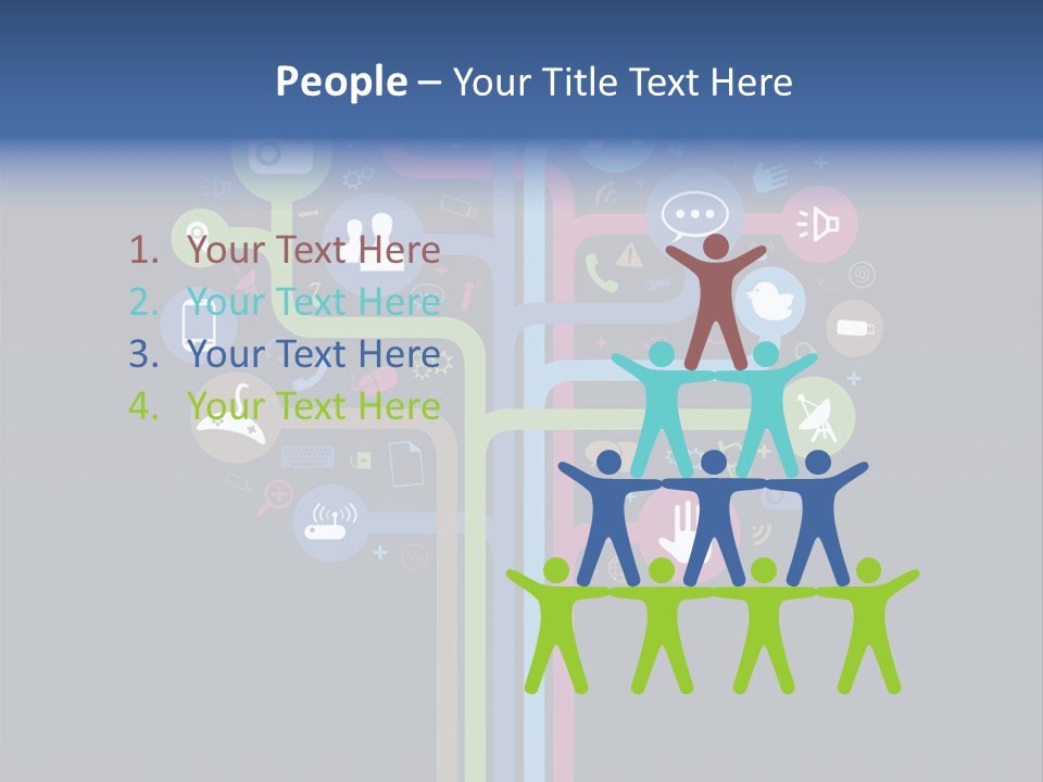 People Network Tree Social Media PowerPoint Template