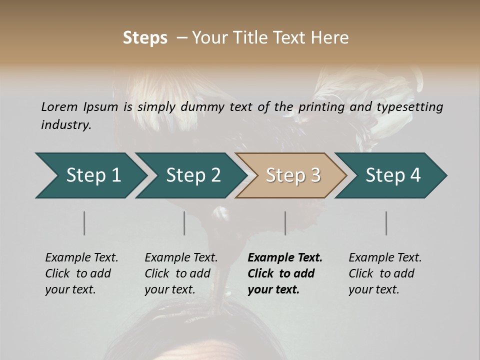 A Rooster Standing On Top Of A Woman's Head PowerPoint Template