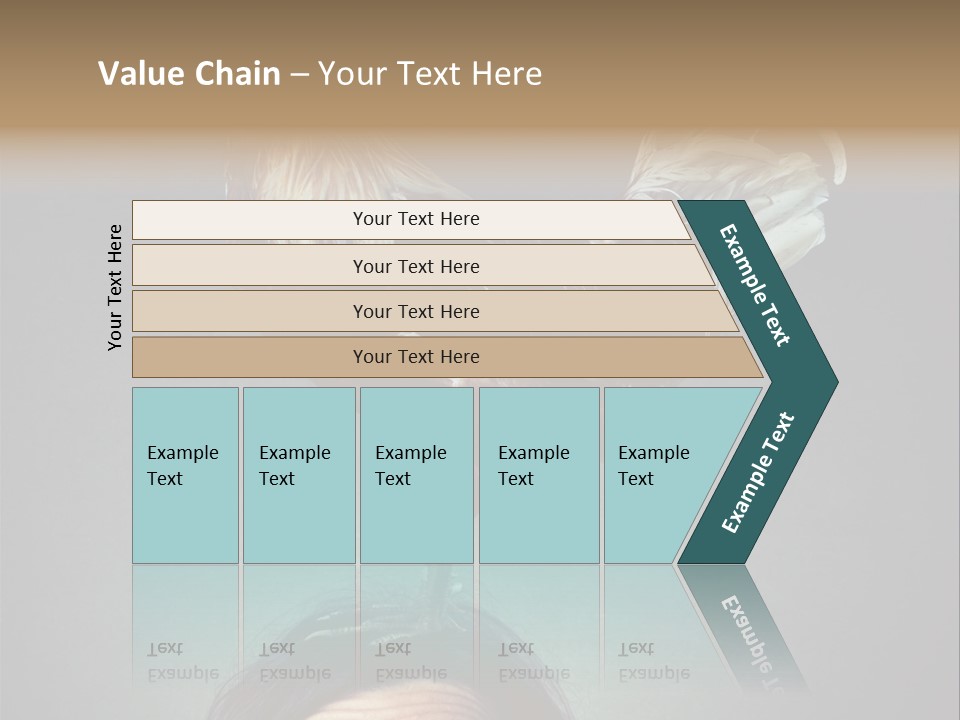 A Rooster Standing On Top Of A Woman's Head PowerPoint Template