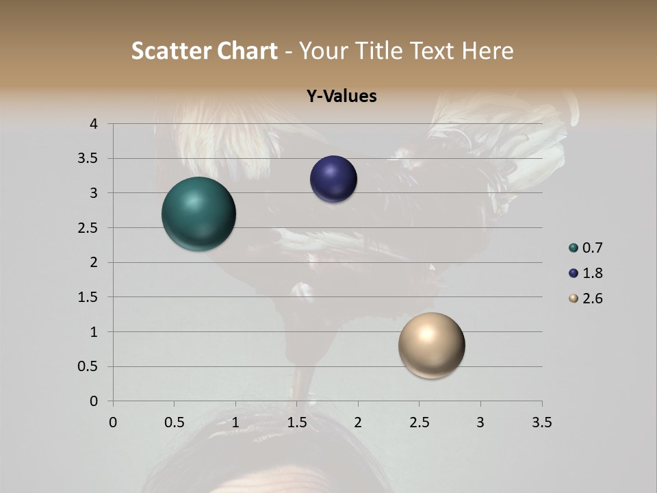 A Rooster Standing On Top Of A Woman's Head PowerPoint Template