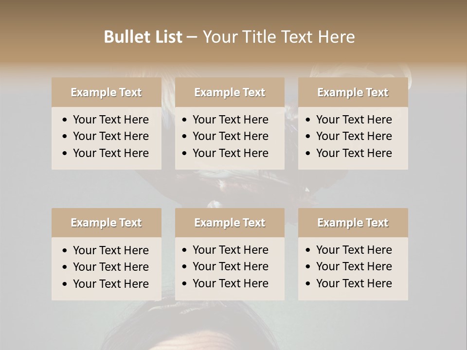 A Rooster Standing On Top Of A Woman's Head PowerPoint Template