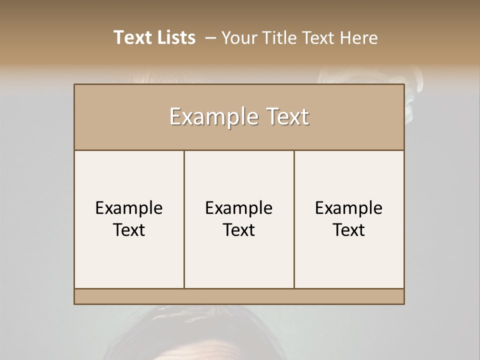 A Rooster Standing On Top Of A Woman's Head PowerPoint Template