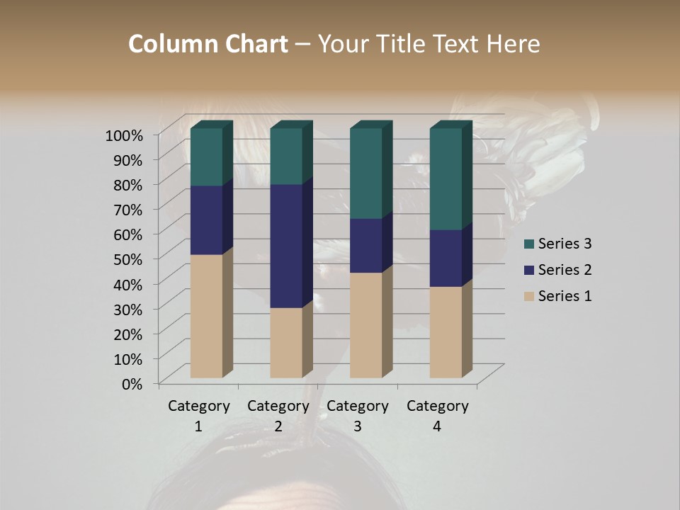 A Rooster Standing On Top Of A Woman's Head PowerPoint Template