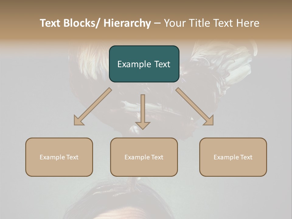 A Rooster Standing On Top Of A Woman's Head PowerPoint Template