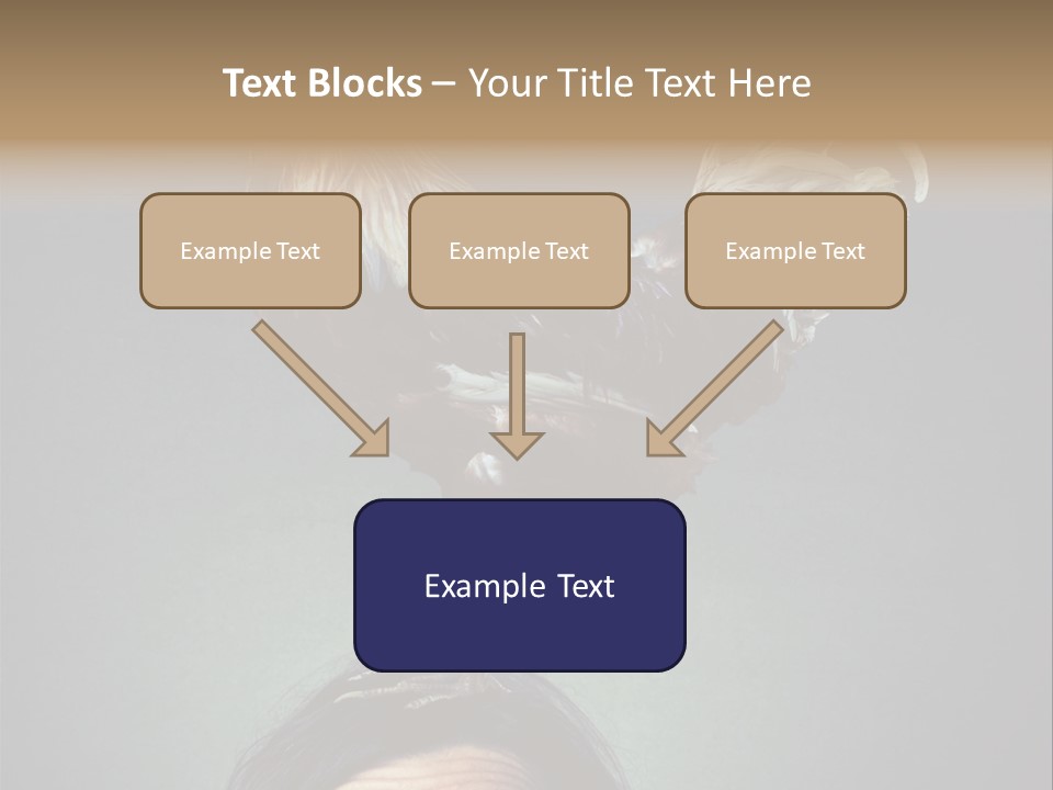 A Rooster Standing On Top Of A Woman's Head PowerPoint Template