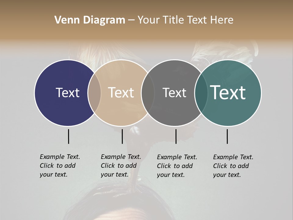 A Rooster Standing On Top Of A Woman's Head PowerPoint Template