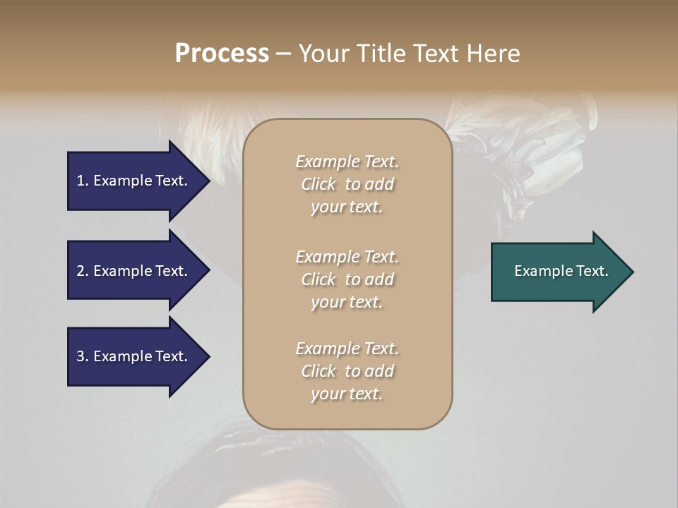 A Rooster Standing On Top Of A Woman's Head PowerPoint Template