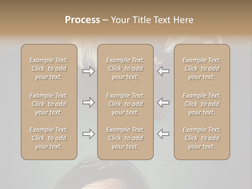 A Rooster Standing On Top Of A Woman's Head PowerPoint Template