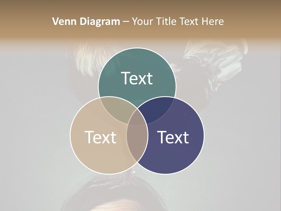 A Rooster Standing On Top Of A Woman's Head PowerPoint Template