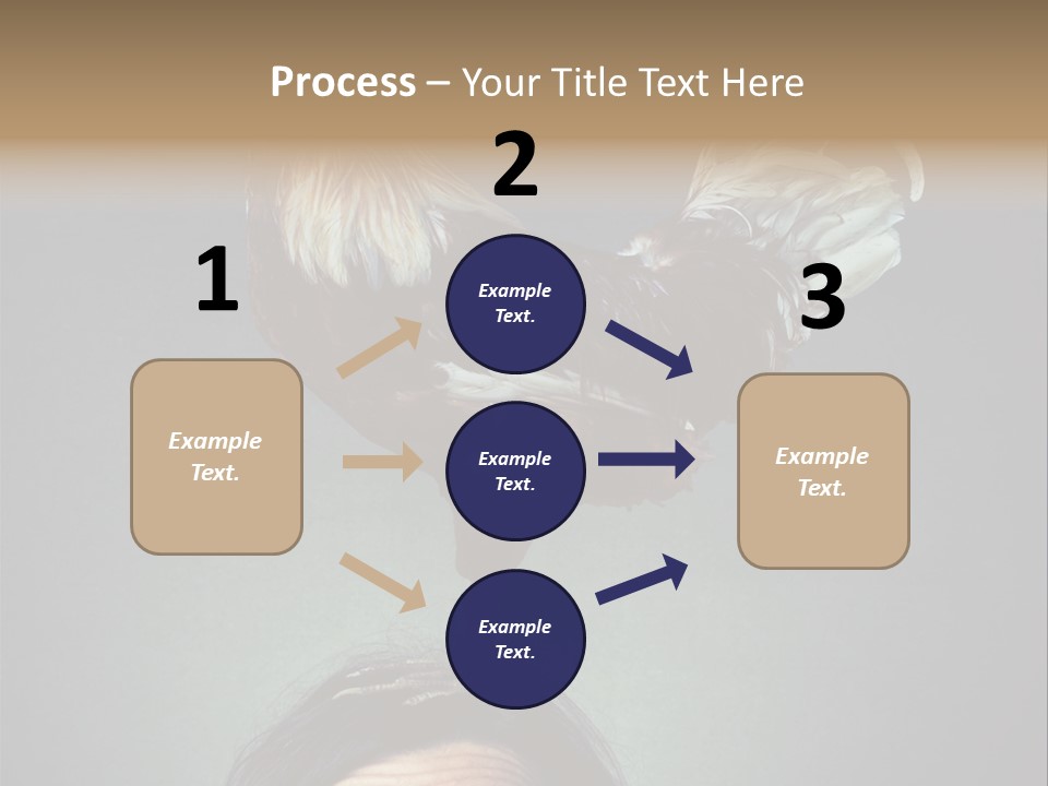 A Rooster Standing On Top Of A Woman's Head PowerPoint Template