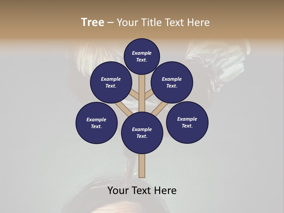 A Rooster Standing On Top Of A Woman's Head PowerPoint Template