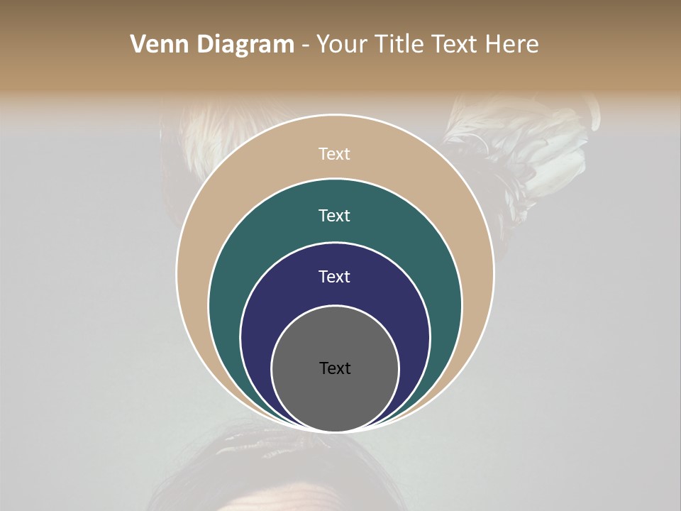 A Rooster Standing On Top Of A Woman's Head PowerPoint Template
