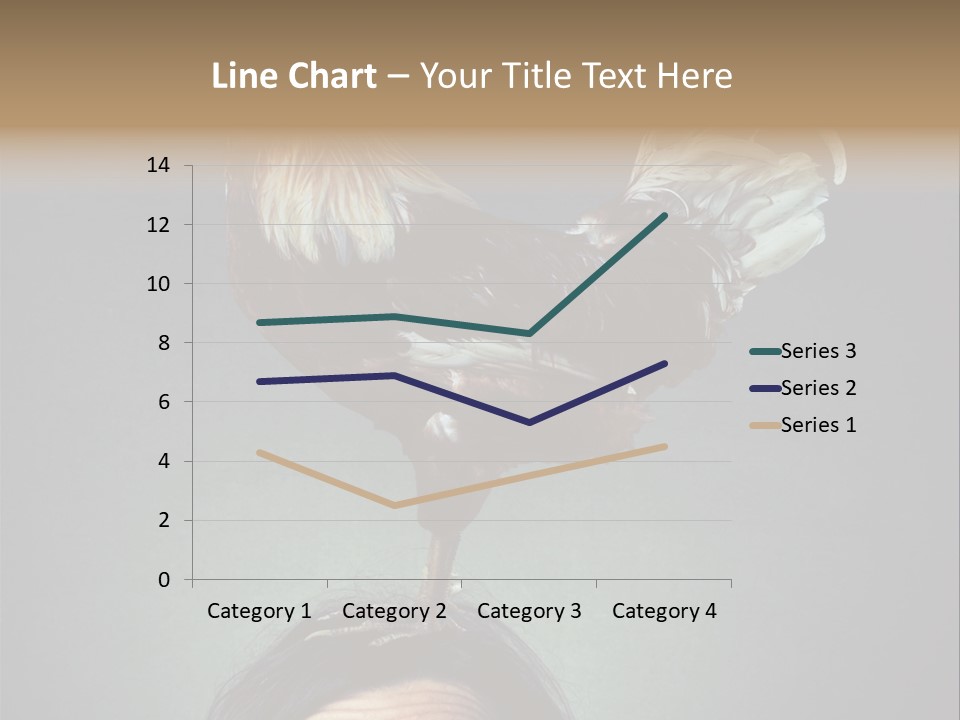 A Rooster Standing On Top Of A Woman's Head PowerPoint Template