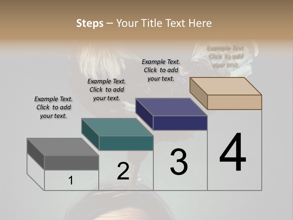 A Rooster Standing On Top Of A Woman's Head PowerPoint Template