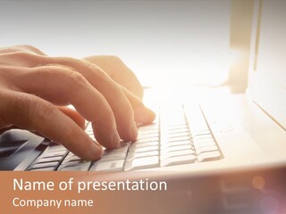 Studying Network Laptop PowerPoint Template