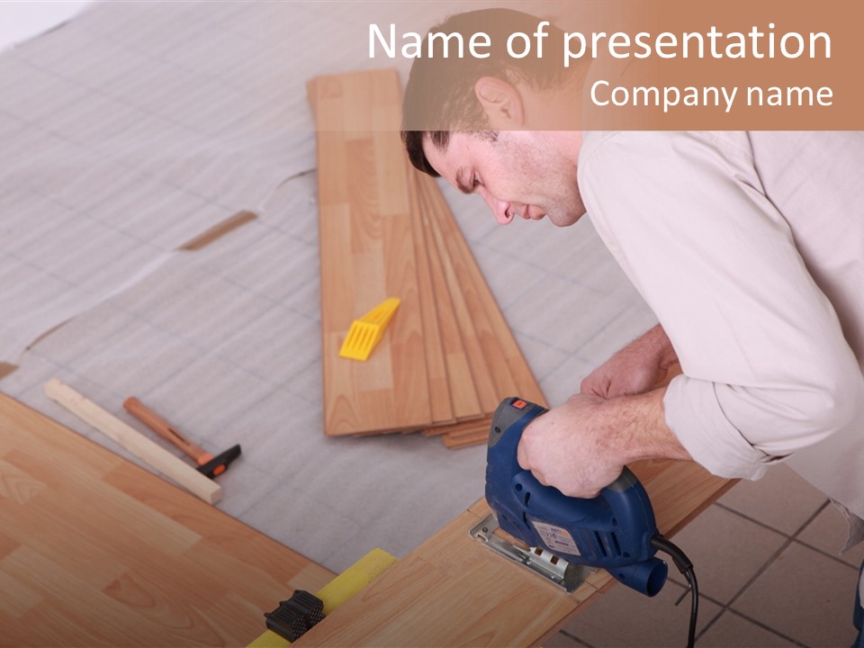 Artisan Cutting Saw PowerPoint Template