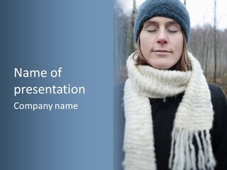 Optimism Knit Hat Happy PowerPoint Template