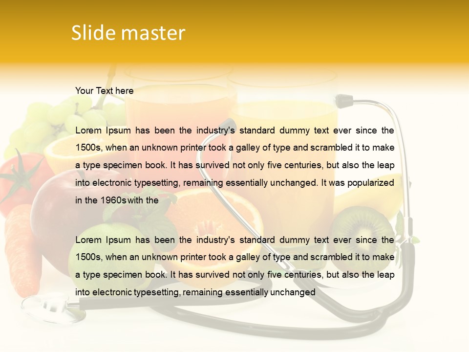 Lemon Auscultation Fruit PowerPoint Template
