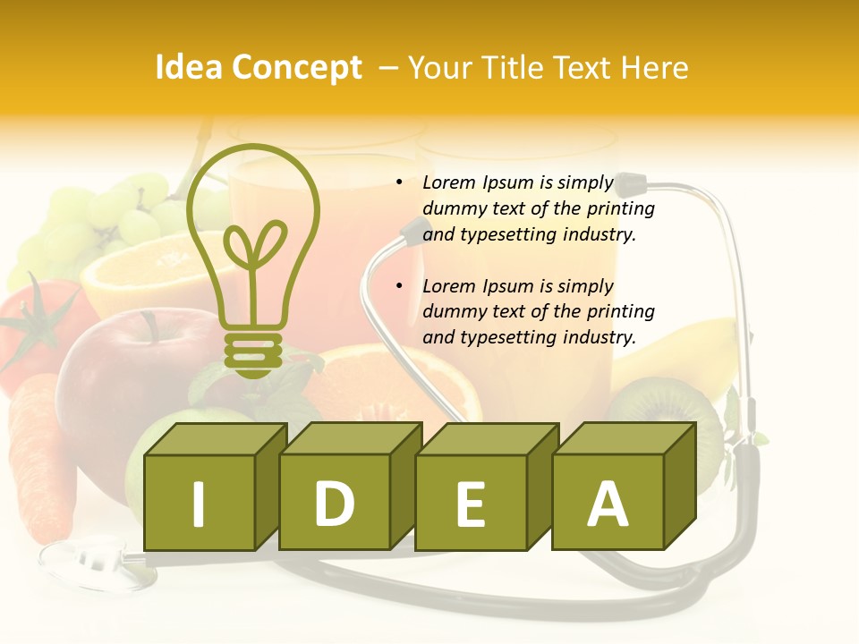 Lemon Auscultation Fruit PowerPoint Template