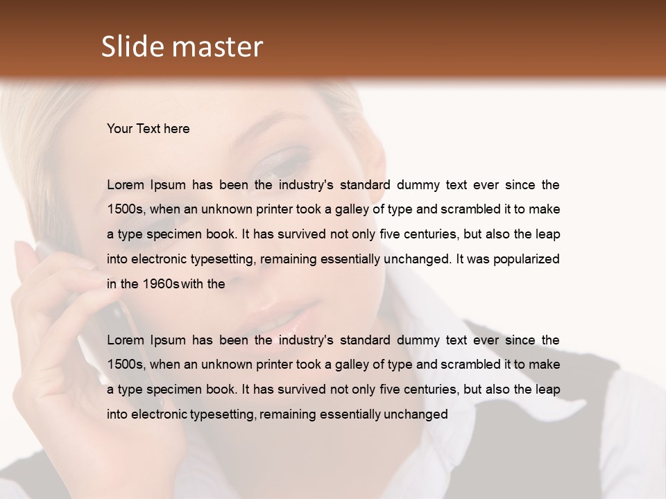 Businesswoman Talking Lifestyle PowerPoint Template