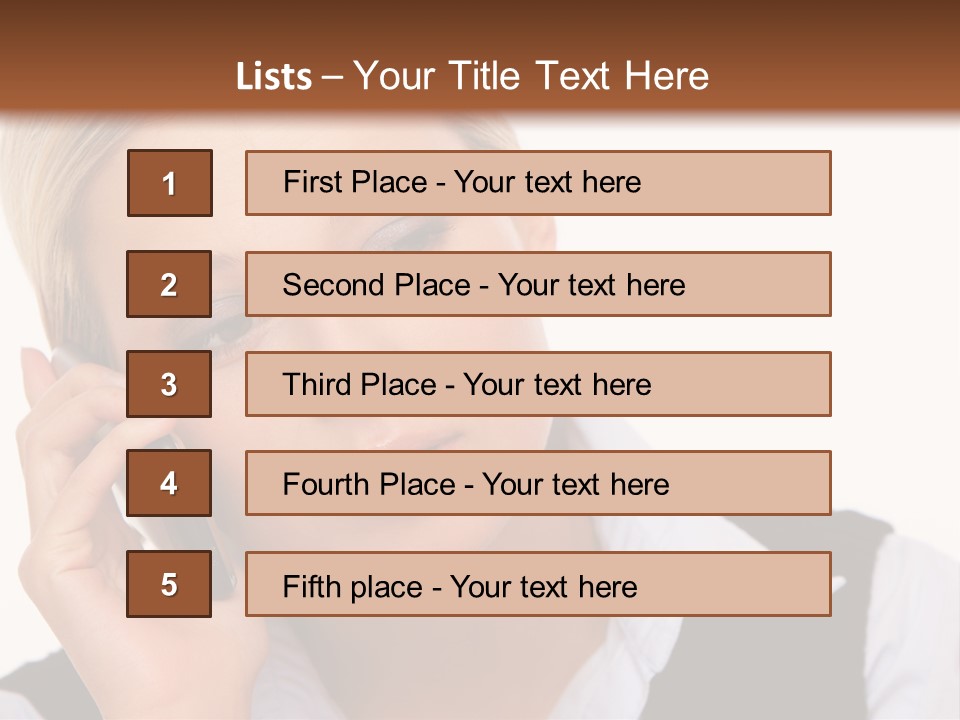 Businesswoman Talking Lifestyle PowerPoint Template