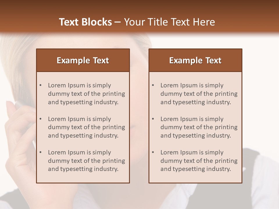 Businesswoman Talking Lifestyle PowerPoint Template